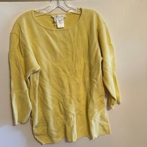 Escada Lemon Yellow butterfly Textured Sweater